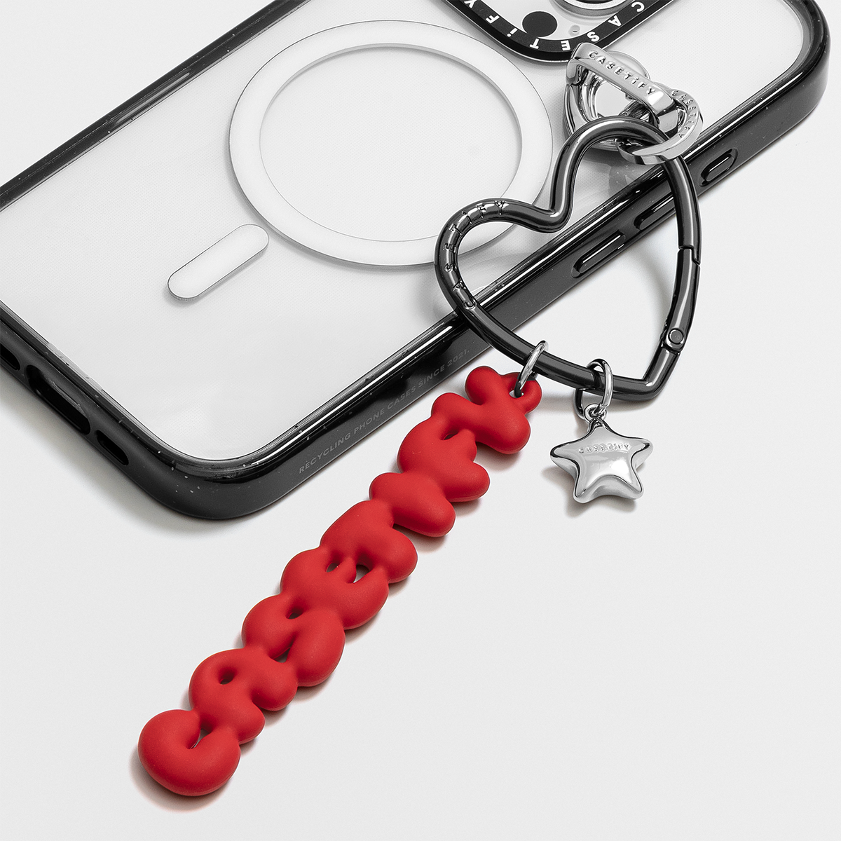 Charm Keychain - Stellar Heart - Red