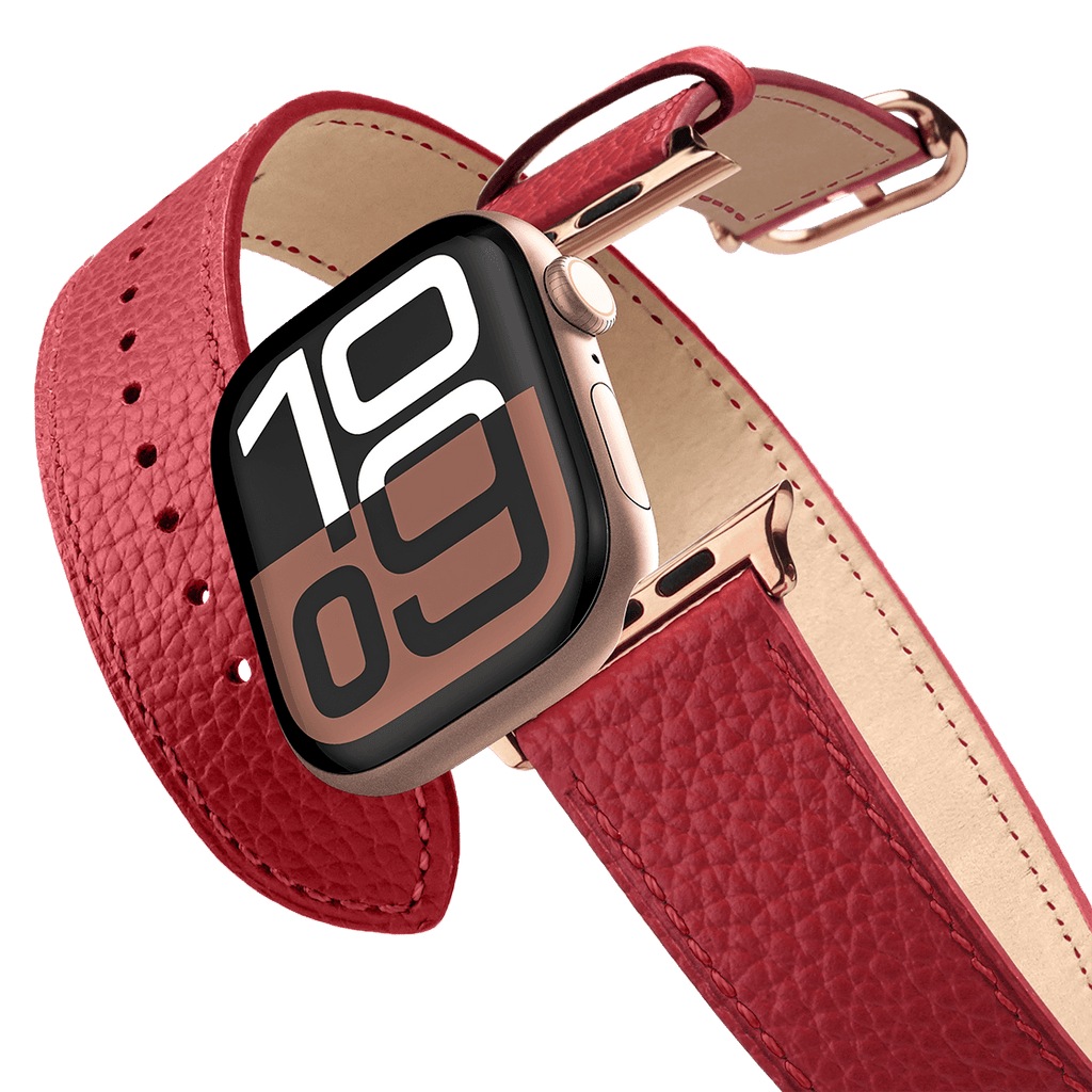 2-in-1 Italian Leather Band 46mm (Series 10) - Red | Image 1